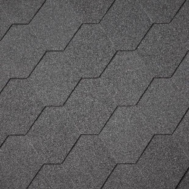 Бітумна черепиця Superglass Hex (01) Black