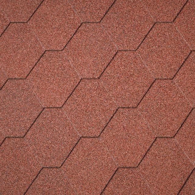 Бітумна черепиця Superglass Hex (10) Tile Red