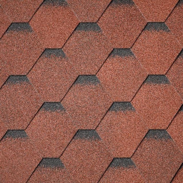 Бітумна черепиця Superglass Hex (20) Tile Red ultra